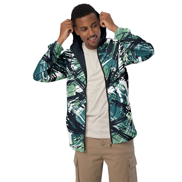 Men’s Windbreaker - Green-White Trick