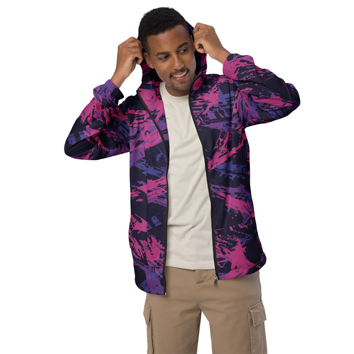 Men’s Windbreaker - Purple-Pink Script