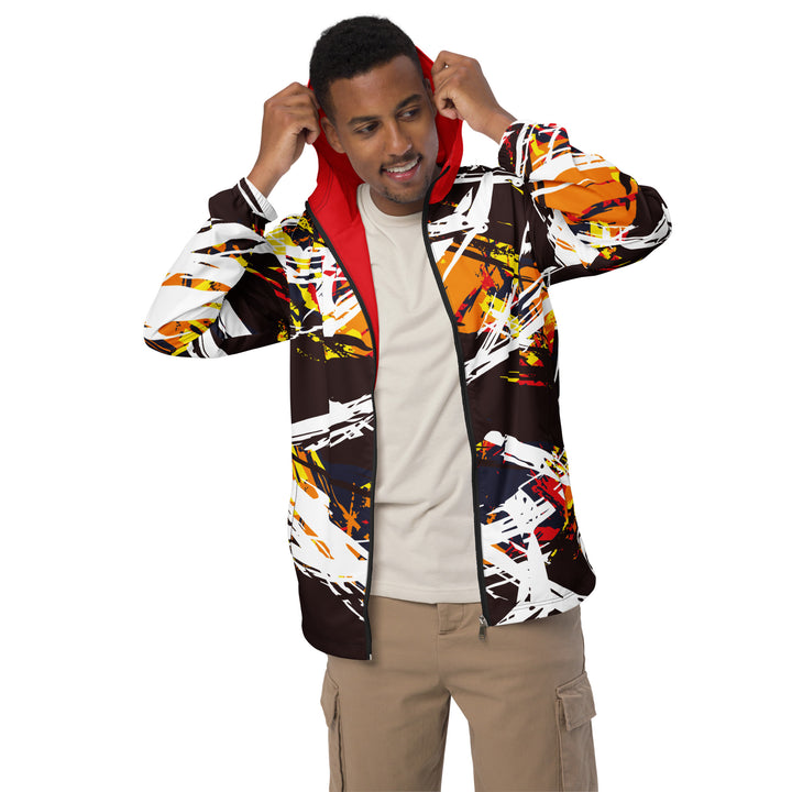 Men’s Windbreaker - Orange-White Bonus