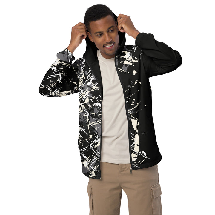 Men’s Windbreaker - Black-Grey Shred