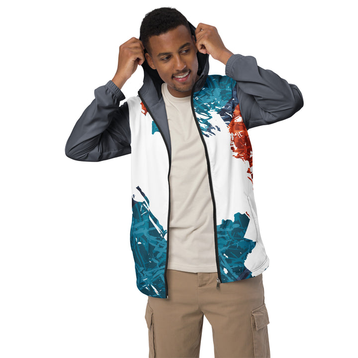 Men’s Windbreaker - Turquoise-White Split