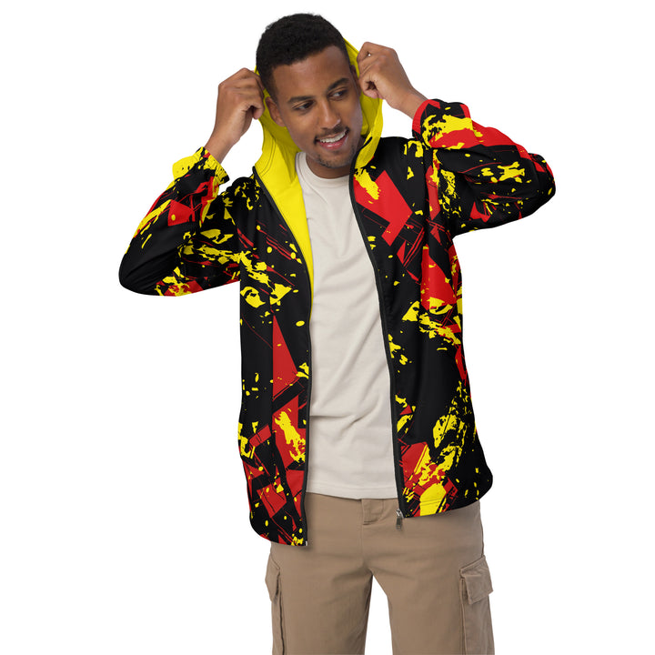 Men’s Windbreaker - Black-Yellow Particle