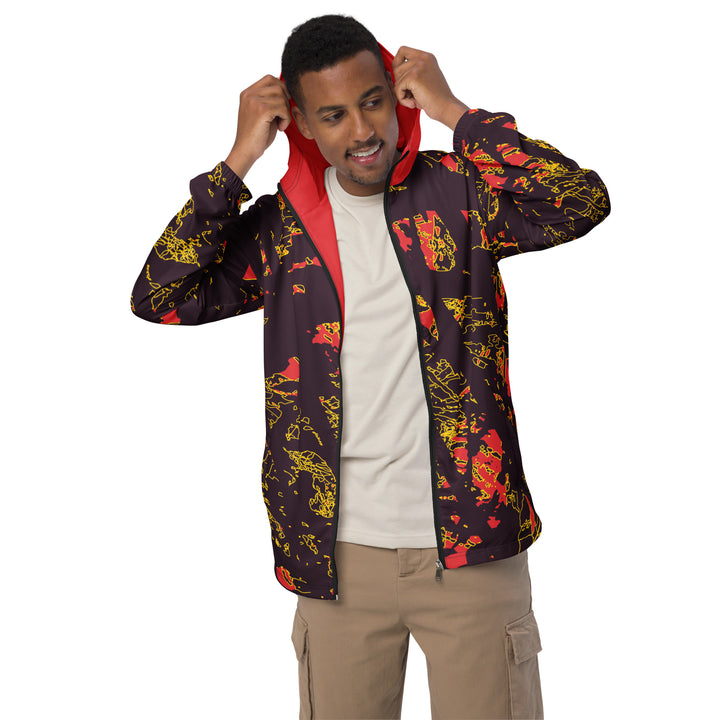 Men’s Windbreaker - Red-Yellow Touch