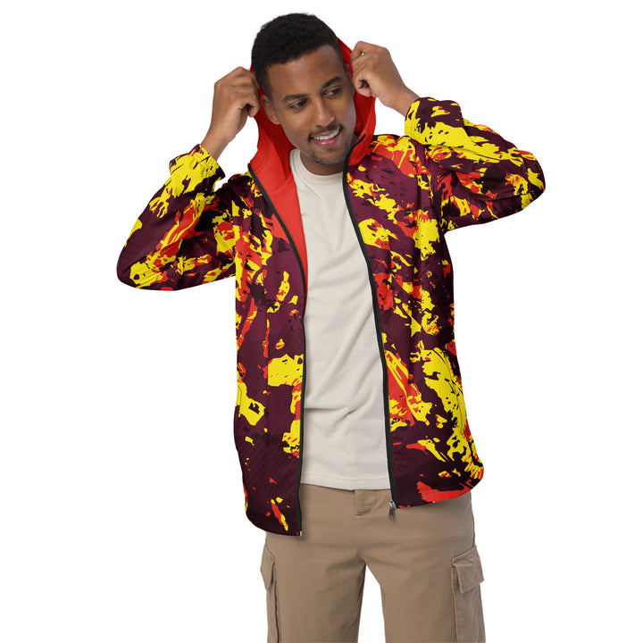 Men’s Windbreaker - Red-Yellow Shards