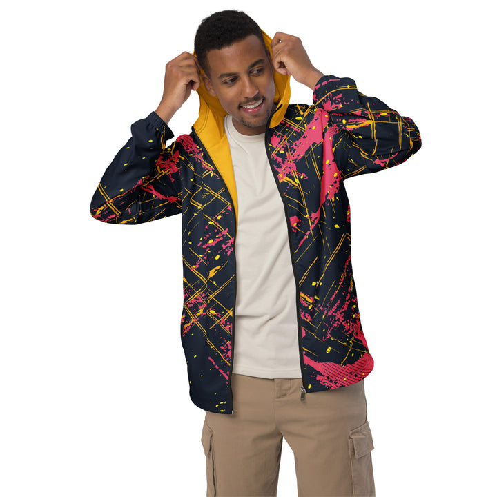 Men’s Windbreaker - Black-Pink Space