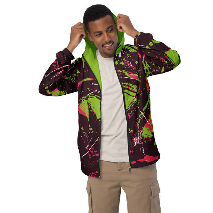 Men’s Windbreaker - Green-Pink Stir