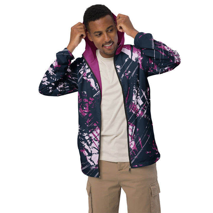 Men’s Windbreaker - Blue-Pink Distract