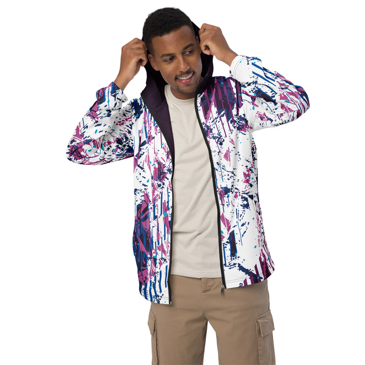 Men’s Windbreaker - White-Purple Trace