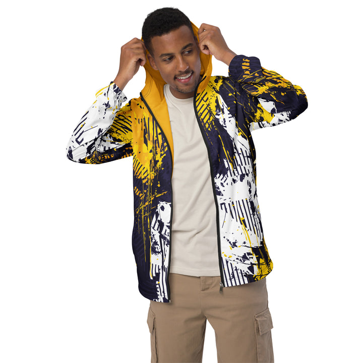 Men’s Windbreaker - White-Yellow Create