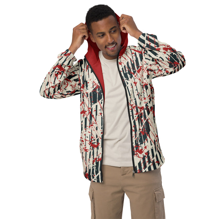 Men’s Windbreaker - Beige-Red Tracks