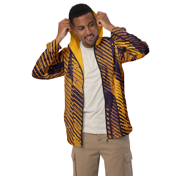 Men’s Windbreaker - Yellow-Purple Tracks