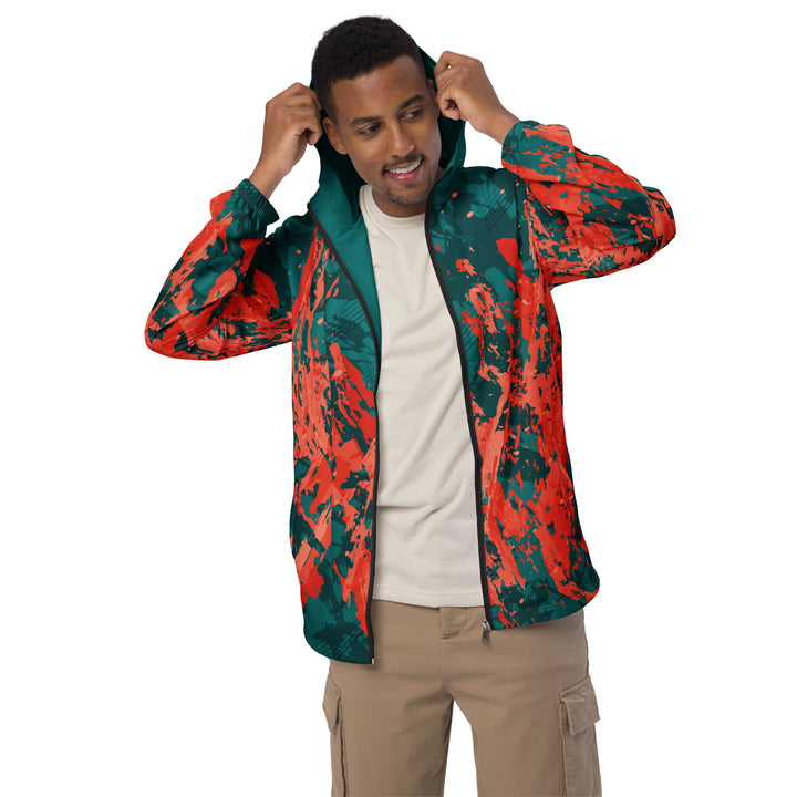 Men’s Windbreaker - Green-Red Cover