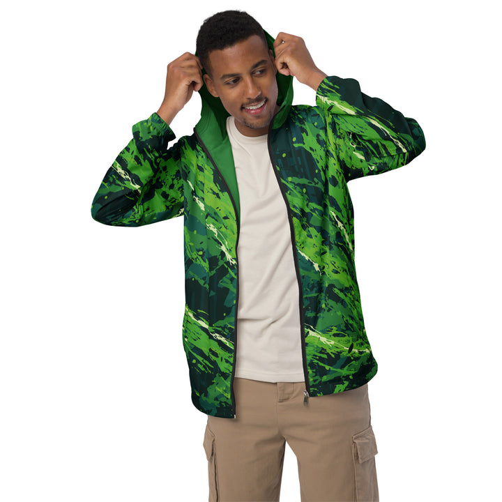 Men’s Windbreaker - Green Eruption