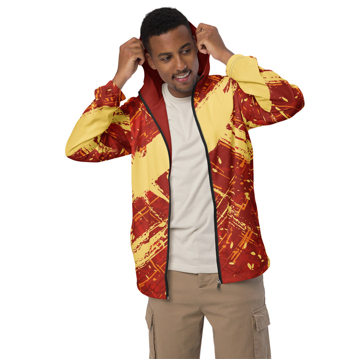 Men’s Windbreaker - Red-Yellow Snow