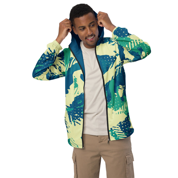 Men’s Windbreaker - Green-Beige Woods