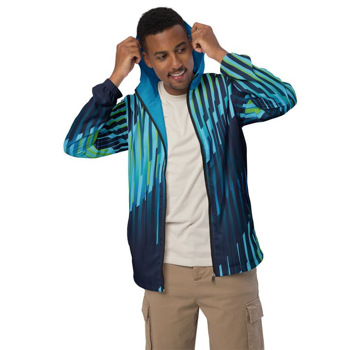 Men’s Windbreaker - Blue-Green Fence