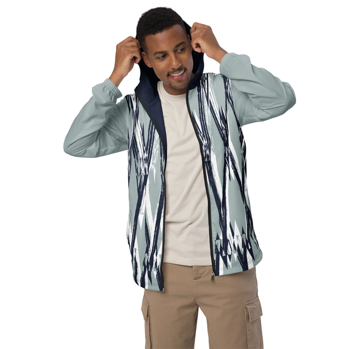 Men’s Windbreaker - White-Blue Wire