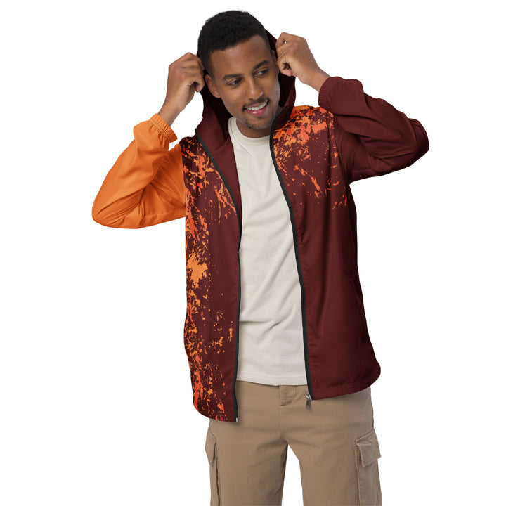 Men’s Windbreaker - Red-Orange Particle