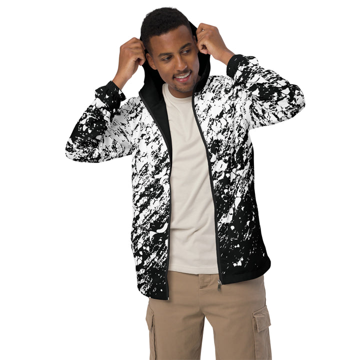 Men’s Windbreaker - Black-White Snow