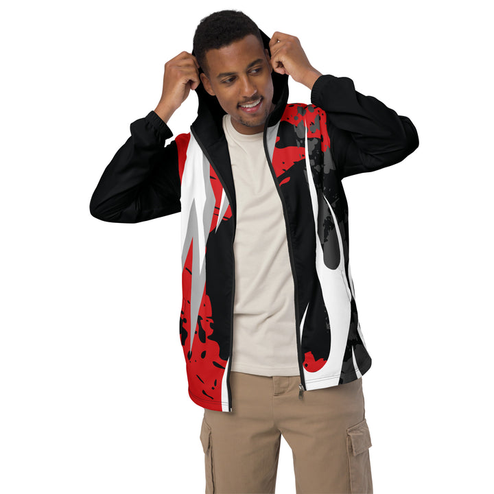 Men’s Windbreaker - Black-Red Tribal