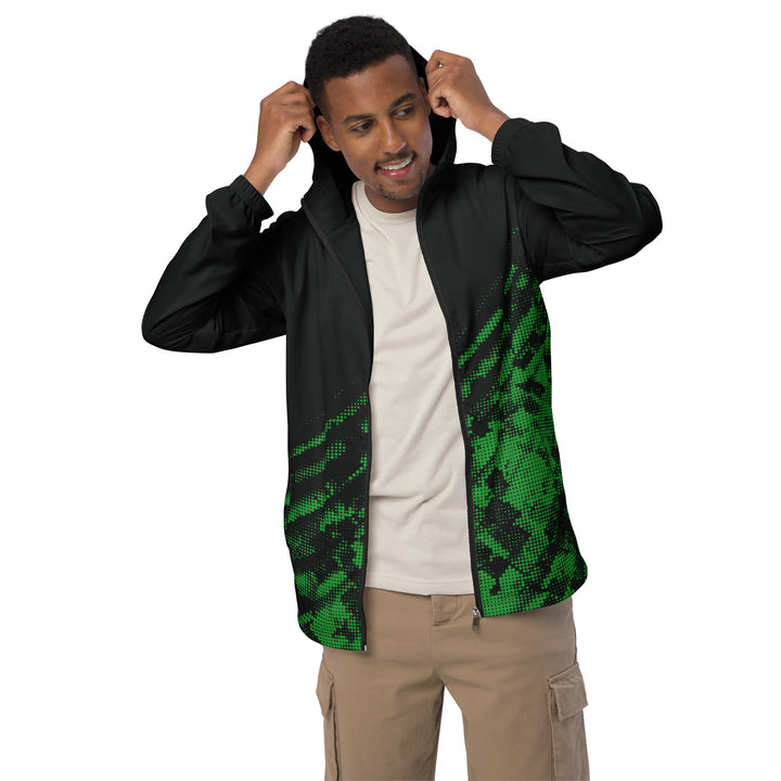 Men’s Windbreaker - Black-Green Halftone