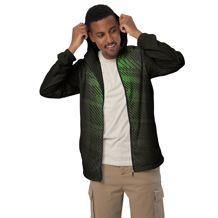 Men’s Windbreaker - Black-Green Parts