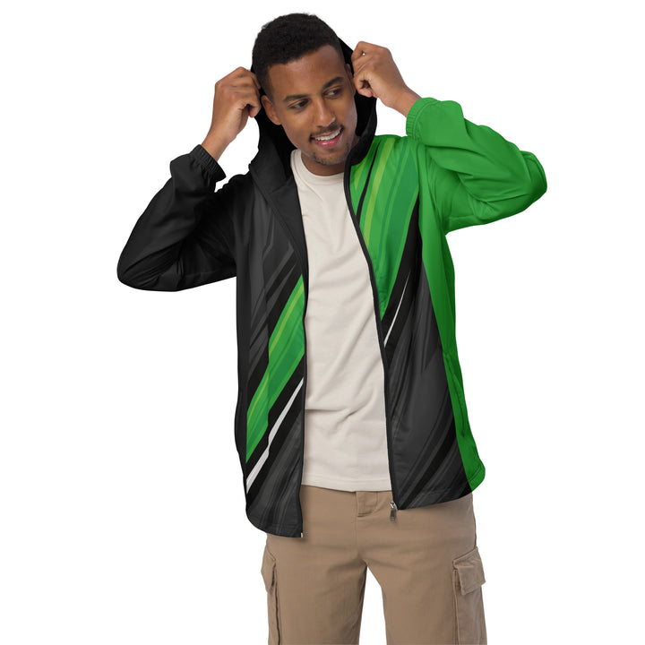 Men’s Windbreaker - Black-Green Stalk