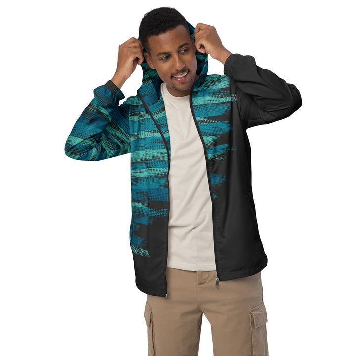 Men’s Windbreaker - Black-Turquoise Power