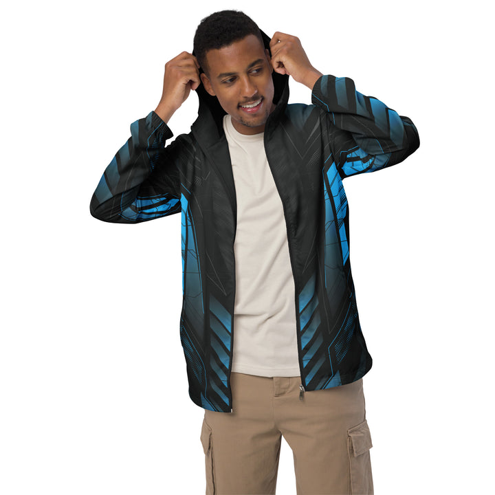 Men’s Windbreaker - Black-Turquoise Suit