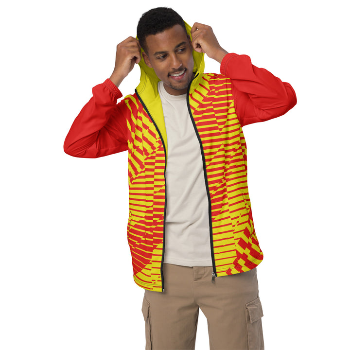 Men’s Windbreaker - Red-Yellow Spin