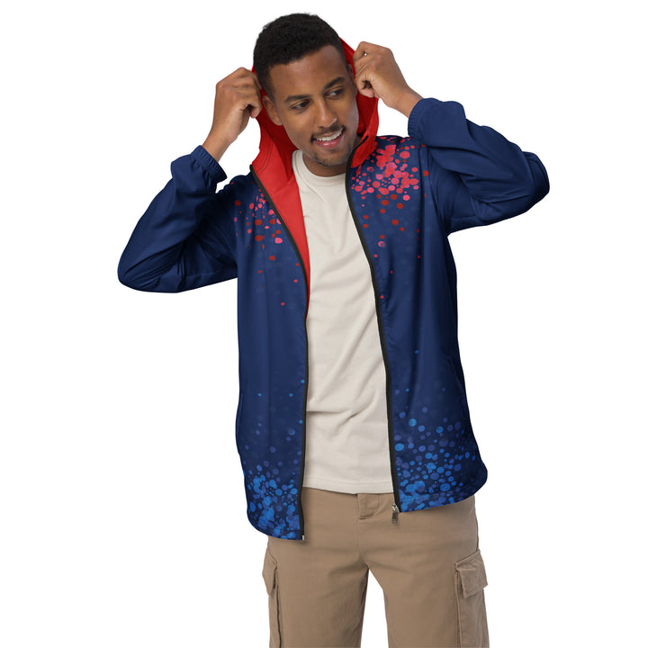 Men’s Windbreaker - Blue-Red Bubble