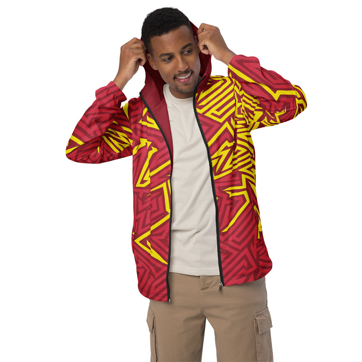 Men’s Windbreaker - Red-Yellow Maze