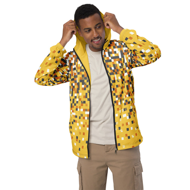 Men’s Windbreaker - Yellow-Grey Pixel