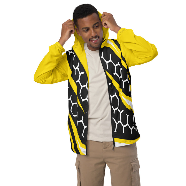 Men’s Windbreaker - Black-Yellow Hexagon