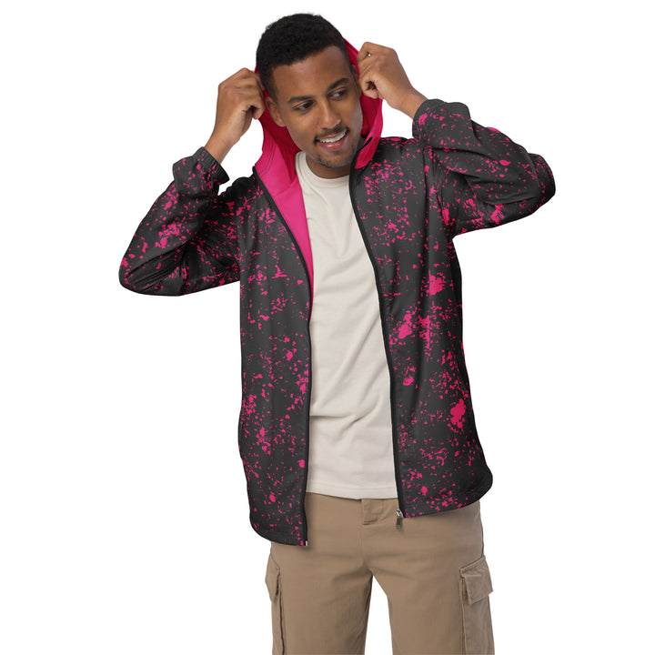 Men’s Windbreaker - Grey-Pink Stains