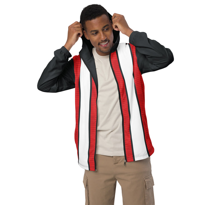 Men’s Windbreaker - Red-White Bar