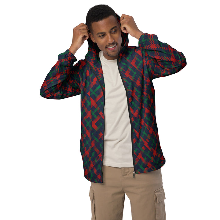 Men’s Windbreaker - Blue-Red Tartan