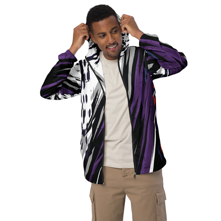 Men’s Windbreaker - Black-Purple Cut