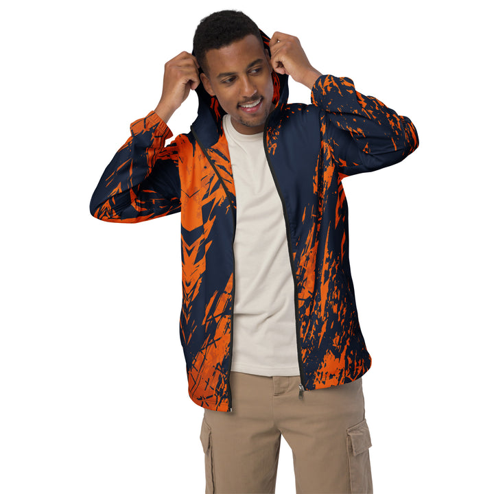 Men’s Windbreaker - Black-Orange Work