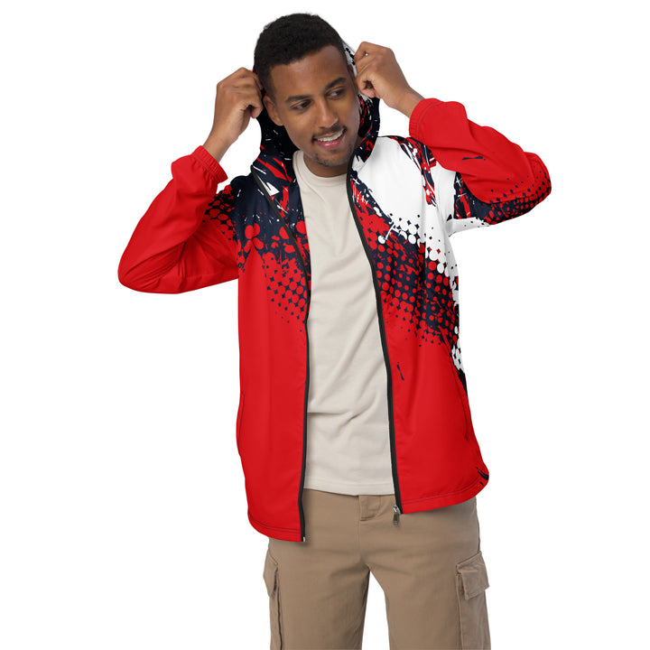 Men’s Windbreaker - Red-White Splash