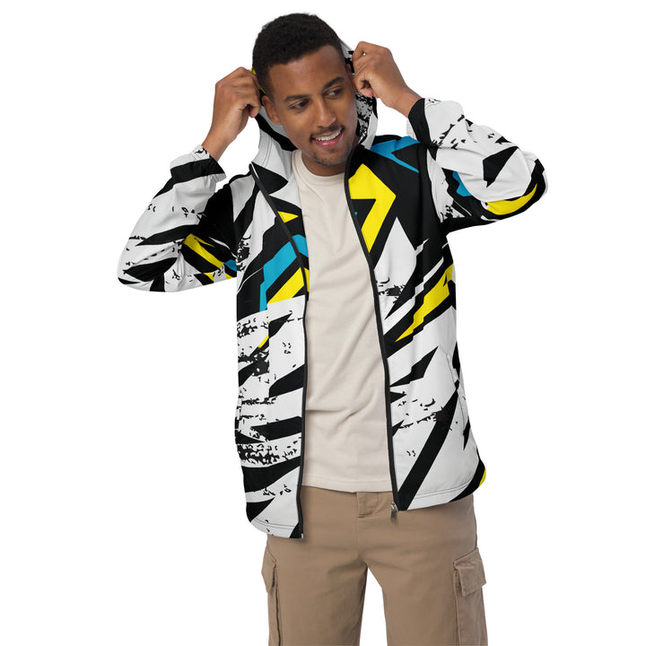 Men’s Windbreaker - White-Black Plan