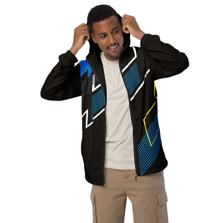 Men’s Windbreaker - Black-Blue Format