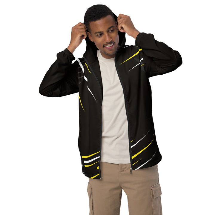 Men’s Windbreaker - Black-Yellow Pin