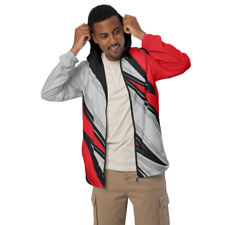 Men’s Windbreaker - Red-Grey Flash