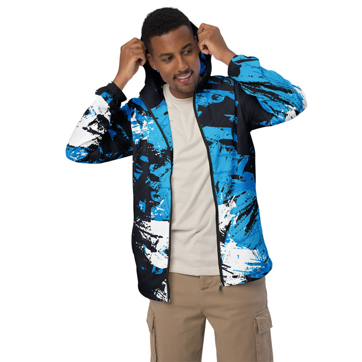 Men’s Windbreaker - Blue-White Script