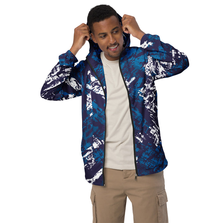 Men’s Windbreaker - Blue-White Dab