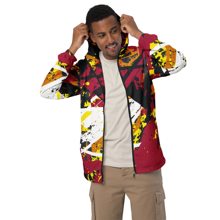 Men’s Windbreaker - Red-White Sketch