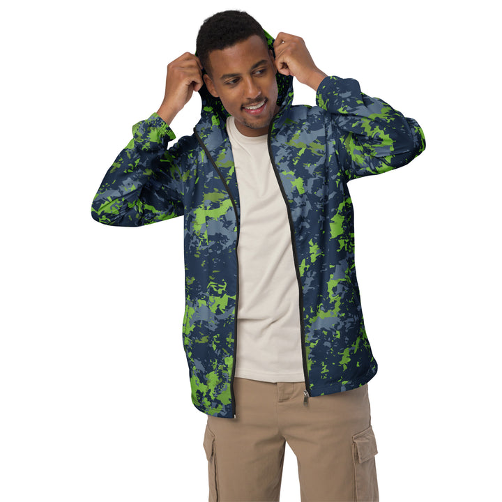 Men’s Windbreaker - Black-Green Spark