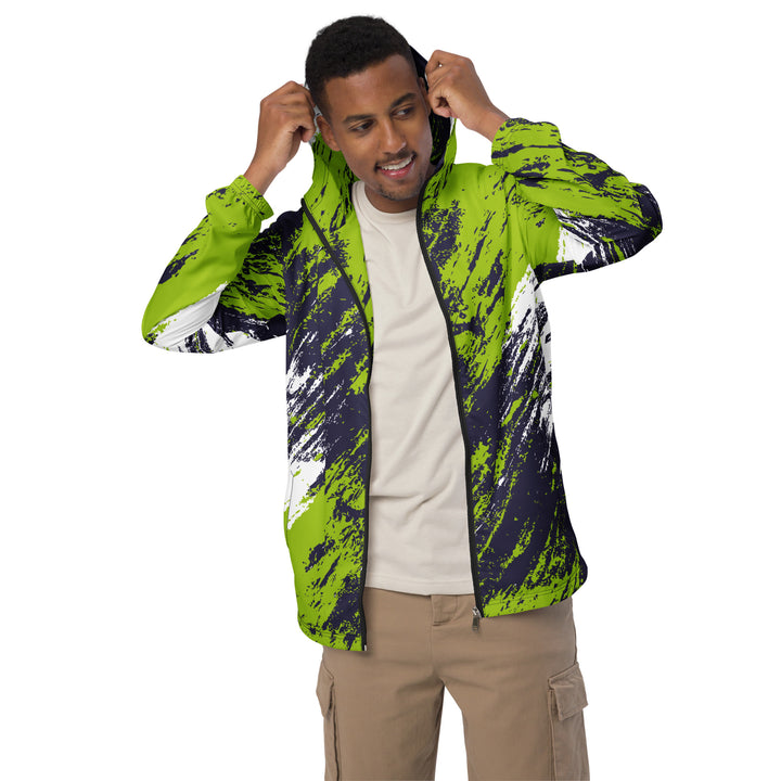 Men’s Windbreaker - Green-Black Ground