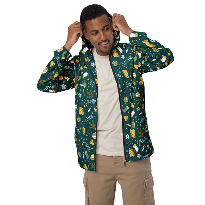 Men’s Windbreaker - Green Christmas